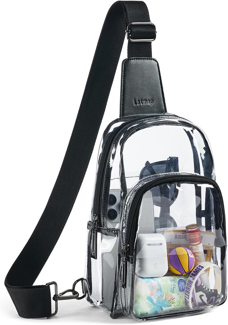LATMAP Clear Bag for Stadium Events, Clear Purse for Women Stadium Crossbody Bag, Transparent Bag for Concerts Sports - Image 1